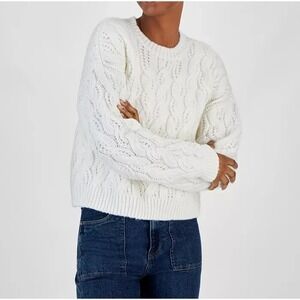 AND‎ NOW THIS Women's Cable Knit Crewneck Sweater Size XXS E06739